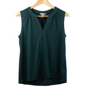 H&M Green V- Neck Sleeveless Blouse